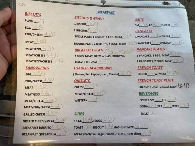 Ginna's - Bude, MS menu_pic