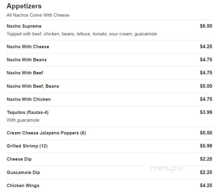 El Paso Mexican Restaurant - Morganton, NC menu_pic