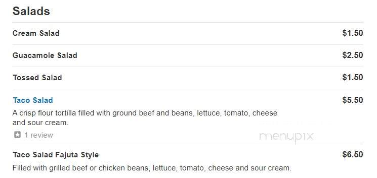 El Paso Mexican Restaurant - Morganton, NC menu_pic