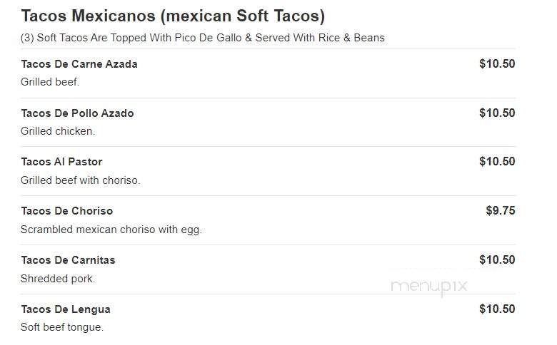 El Paso Mexican Restaurant - Morganton, NC menu_pic
