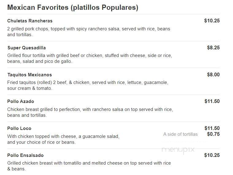 El Paso Mexican Restaurant - Morganton, NC menu_pic