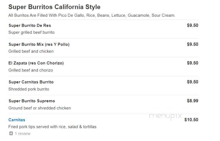 El Paso Mexican Restaurant - Morganton, NC menu_pic