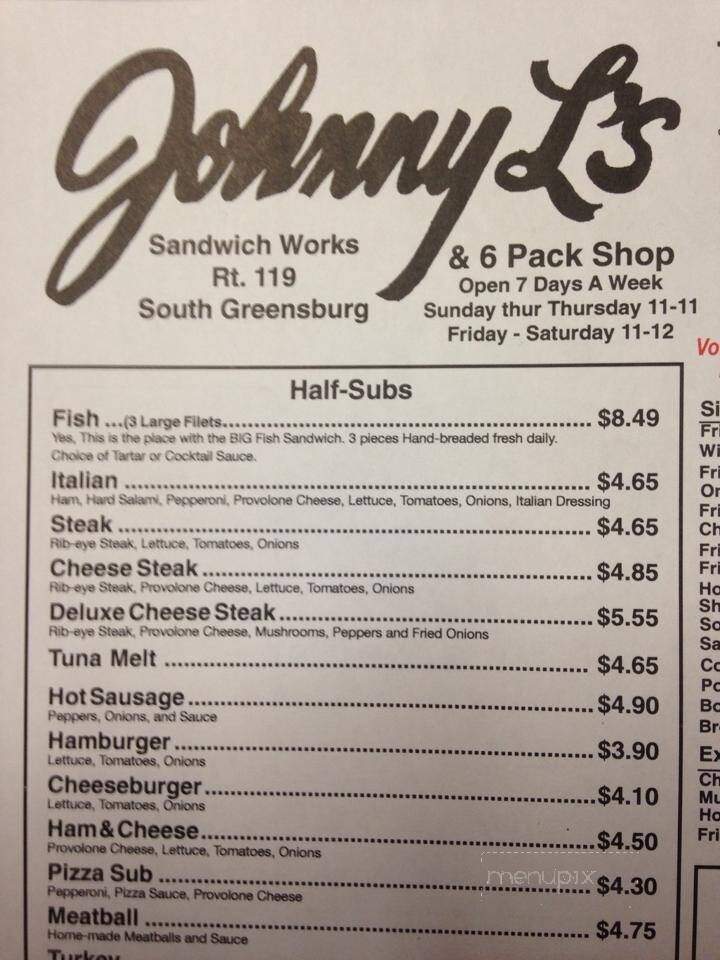 Johnny L's Sub & Six Pack Shck - Greensburg, PA
