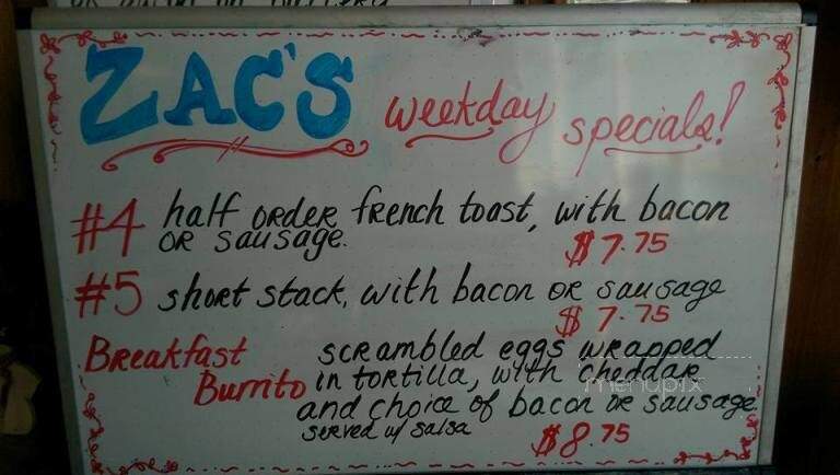 Zac's Cafe - Dublin, CA menu_pic