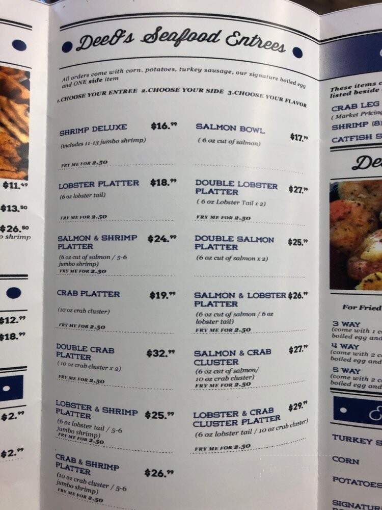 DeeO's seafood - Cordova, TN menu_pic