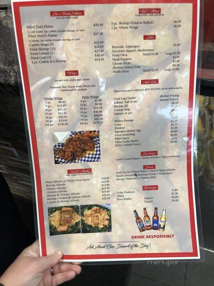 DeeO's seafood - Cordova, TN menu_pic