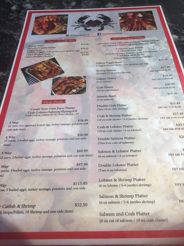 DeeO's seafood - Cordova, TN menu_pic