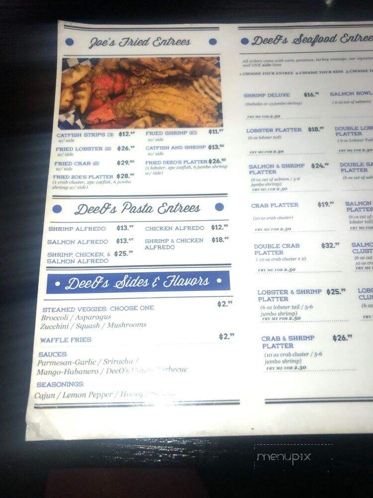 DeeO's seafood - Cordova, TN menu_pic