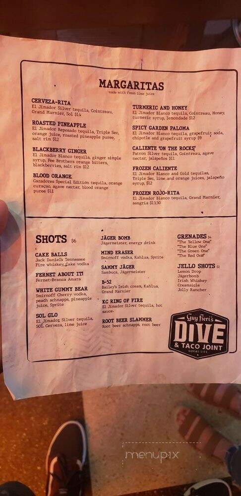 Guy Fieri's Dive & Taco Joint - Kansas City, MO menu_pic