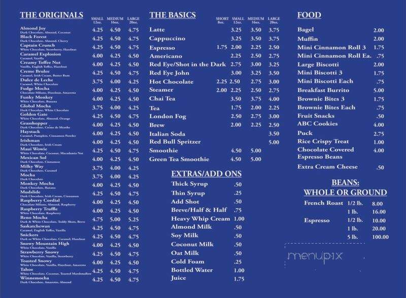 Battle Born Coffee Shop - Winnemucca, NV menu_pic