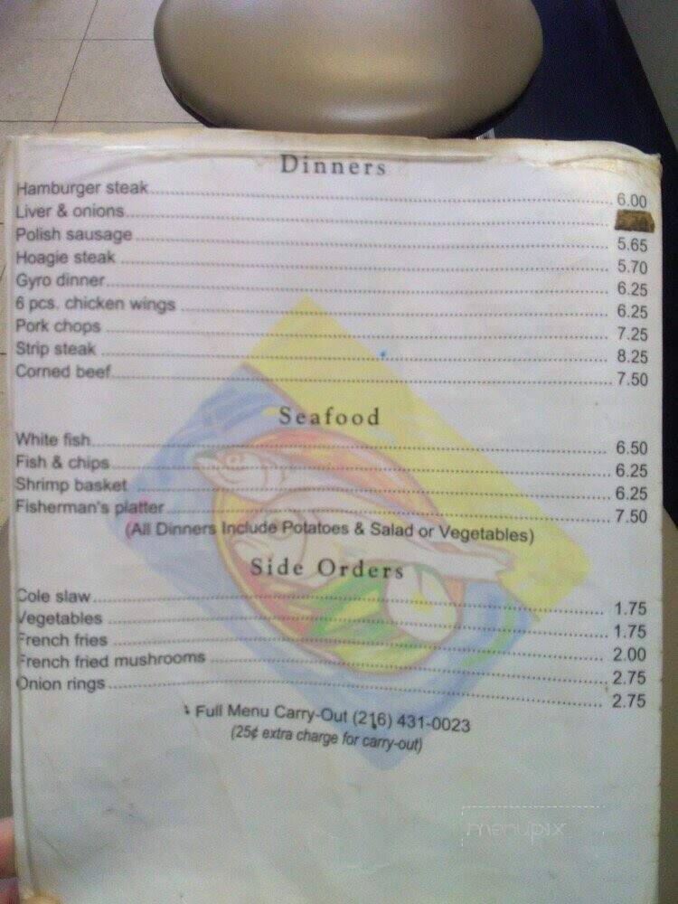 Fifth Wheel Restaurant - Cleveland, OH menu_pic