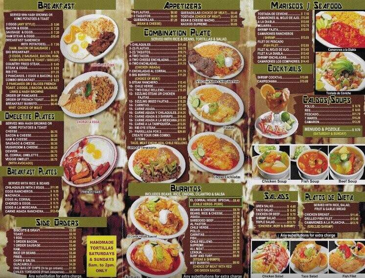 El Corral Mexican Grill - Riverside, CA menu_pic