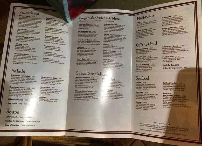 River Island Grilling Company - Kissimmee, FL menu_pic