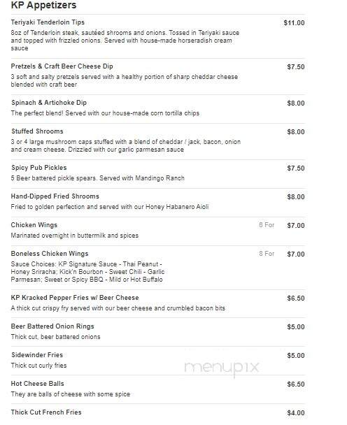 Korner Pub - Owosso, MI menu_pic