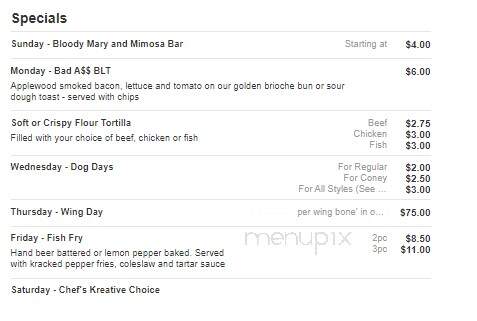 Korner Pub - Owosso, MI menu_pic
