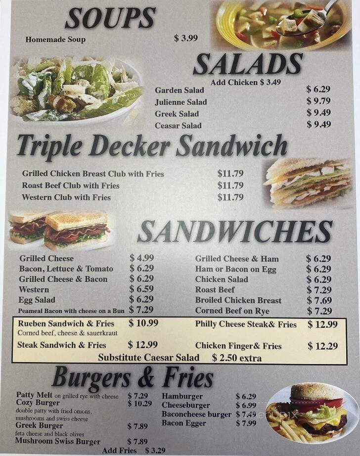 Cozy Corners Restaurant - Wallaceburg, ON menu_pic