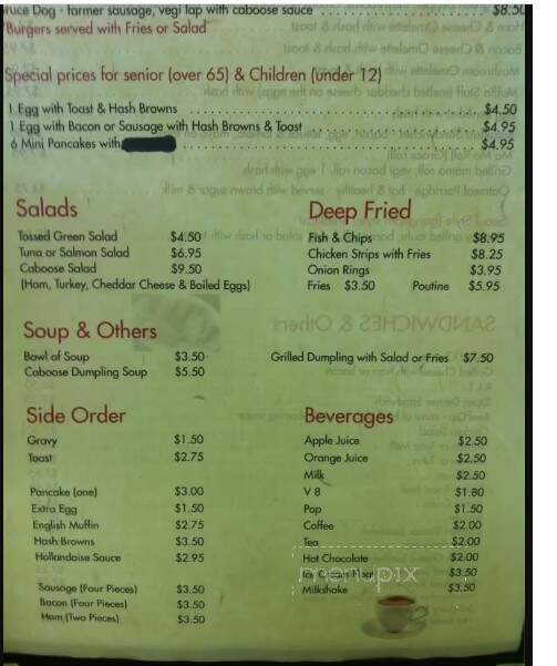 Loose Caboose Cafe - Chilliwack, BC menu_pic