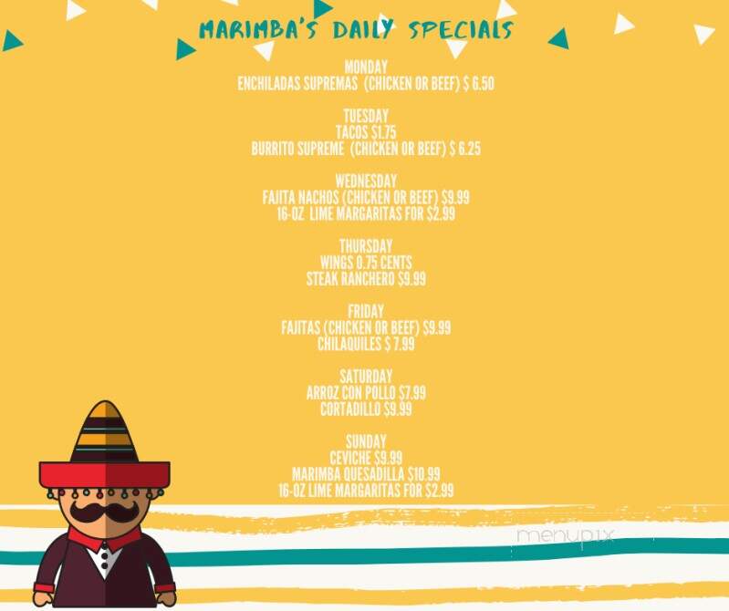 Marimba Mexican Restaurant - Shelbyville, KY menu_pic