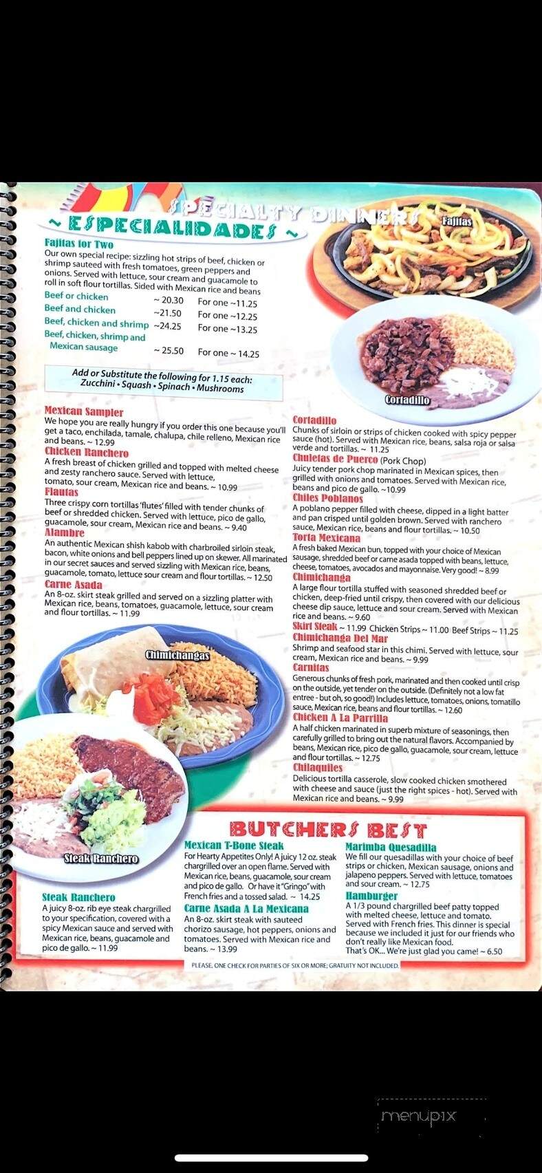 Marimba Mexican Restaurant - Shelbyville, KY menu_pic