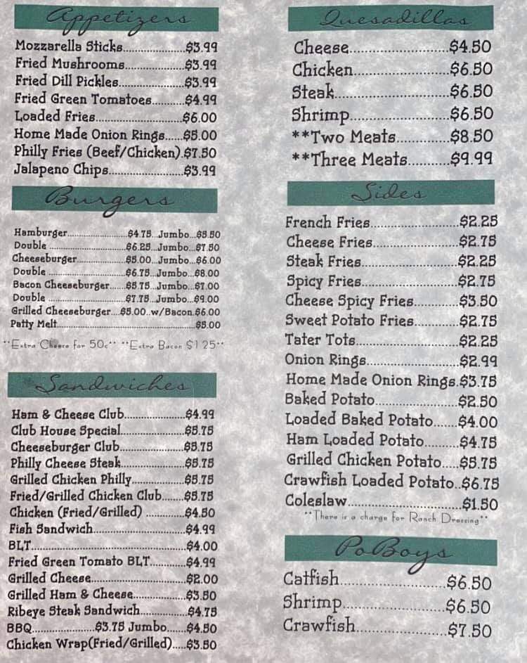 Nancy's Place - Calhoun City, MS menu_pic