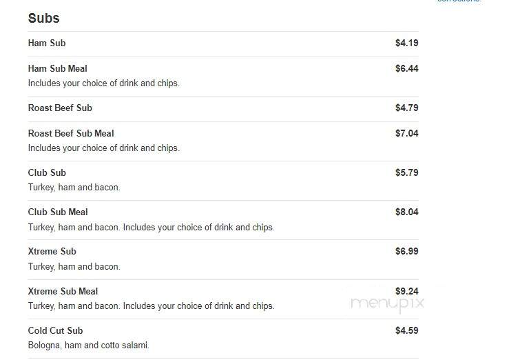 Subs Etc - Byhalia, MS menu_pic