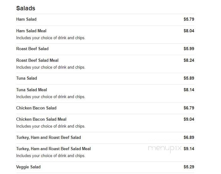 Subs Etc - Byhalia, MS menu_pic