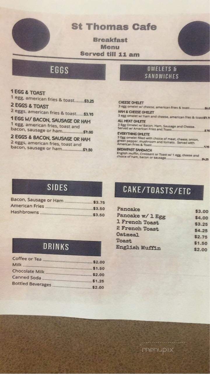 St Thomas Cafe - Saint Thomas, ND menu_pic