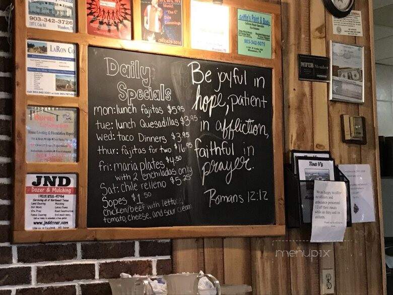 Tino's Restaurant - Winnsboro, TX menu_pic