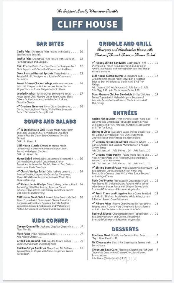 Cliff House-Fort Bragg - Fort Bragg, CA menu_pic