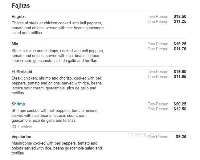 El Mariachi Mexican Restaurant - Anderson, CA menu_pic