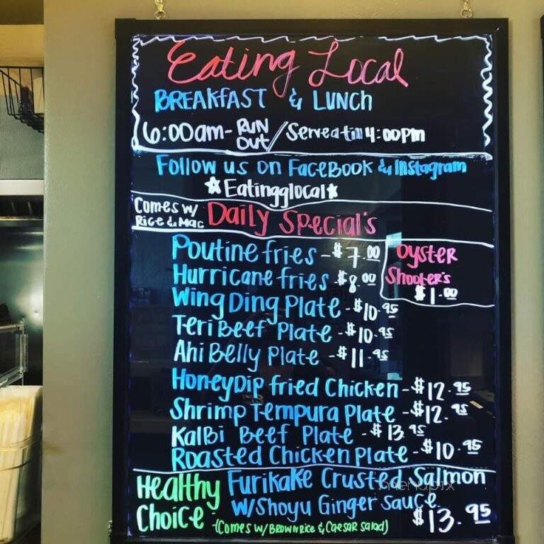 Eating Local - Lahaina, HI menu_pic