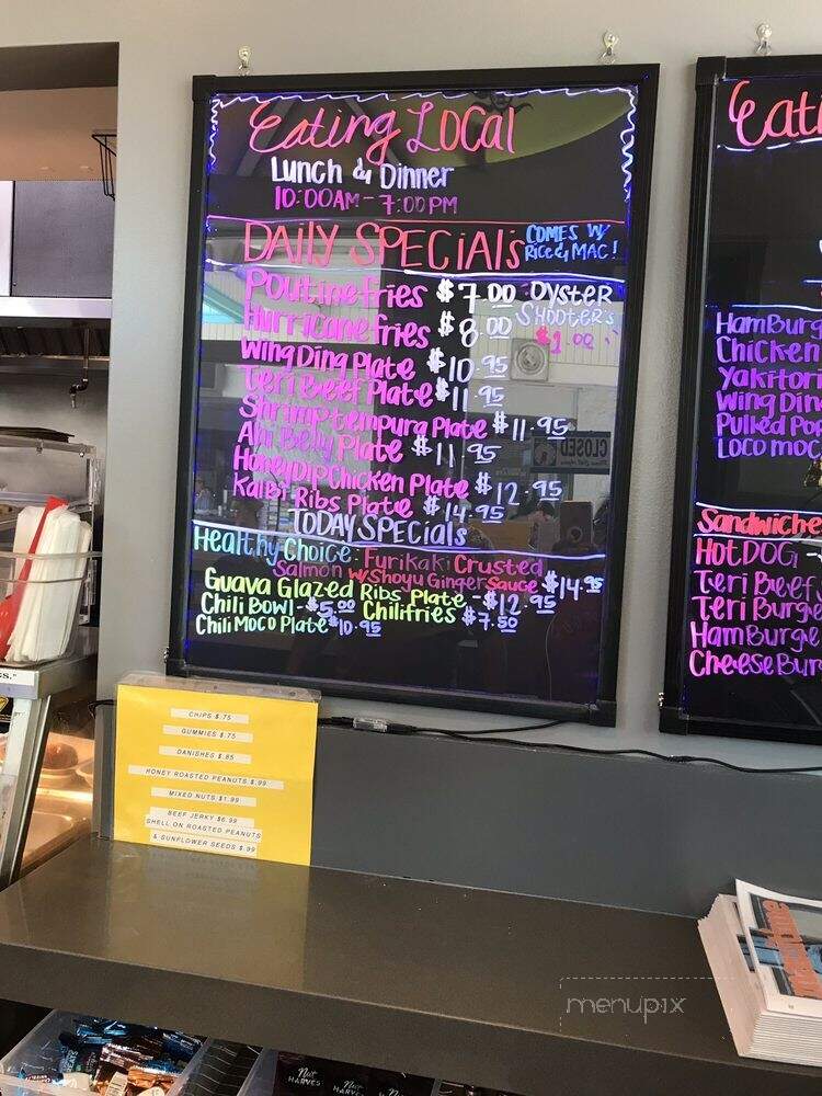 Eating Local - Lahaina, HI menu_pic