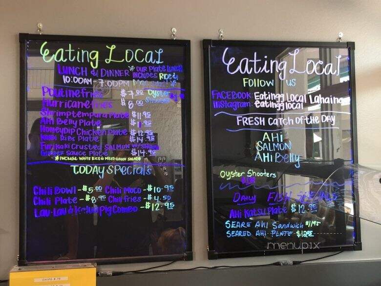 Eating Local - Lahaina, HI menu_pic