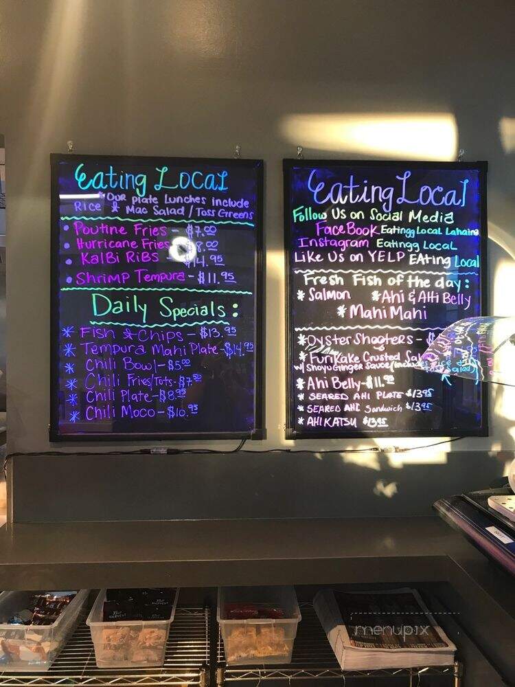 Eating Local - Lahaina, HI menu_pic