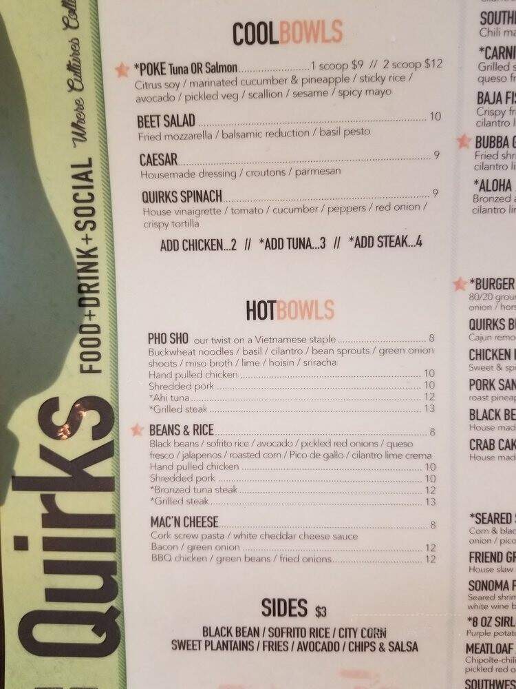 Quirks - Virginia Beach, VA menu_pic