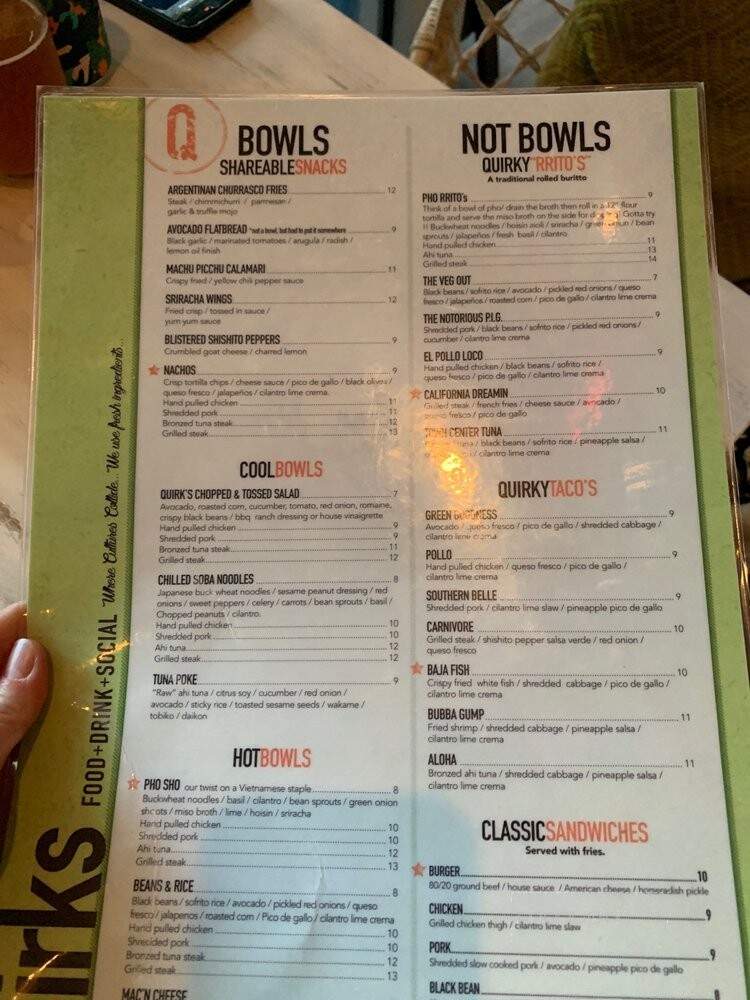 Quirks - Virginia Beach, VA menu_pic