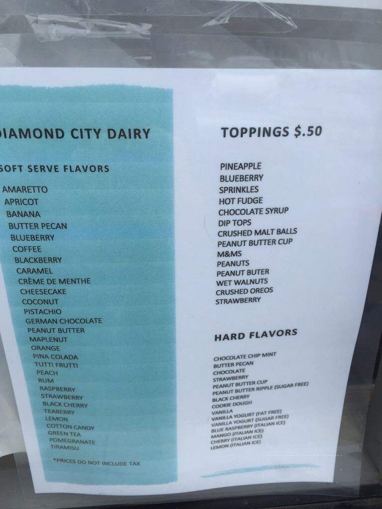 Diamond City Dairy - Wilkes-Barre, PA menu_pic