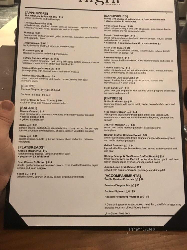 Flight Bistro & Bar - Columbus, OH menu_pic