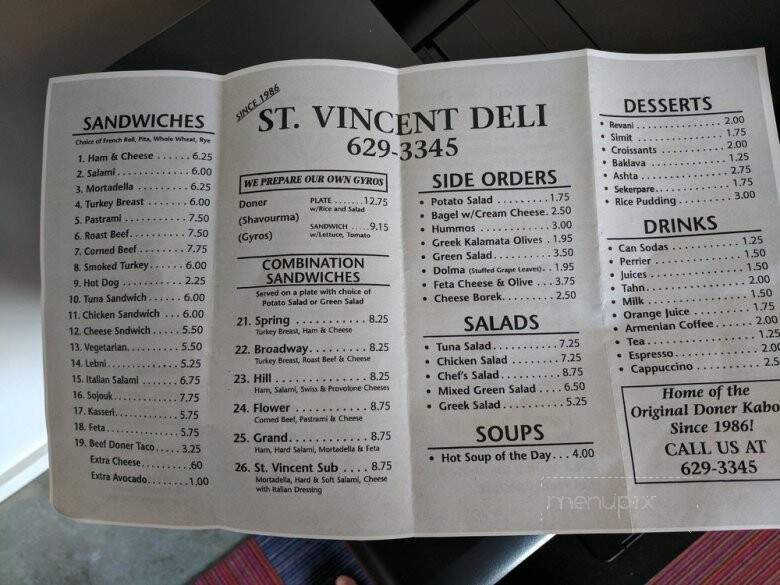 St Vincent Deli - Los Angeles, CA menu_pic