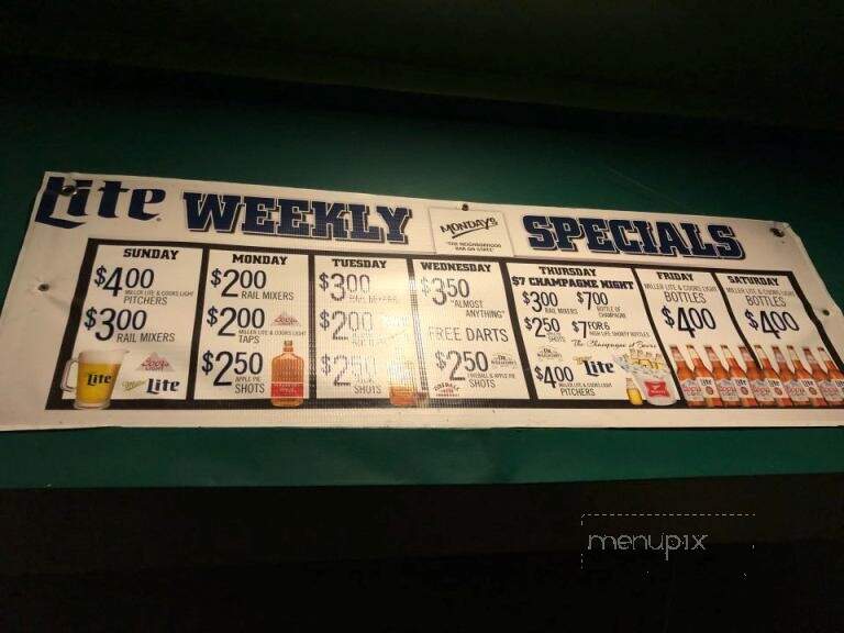 Mondays - Madison, WI menu_pic