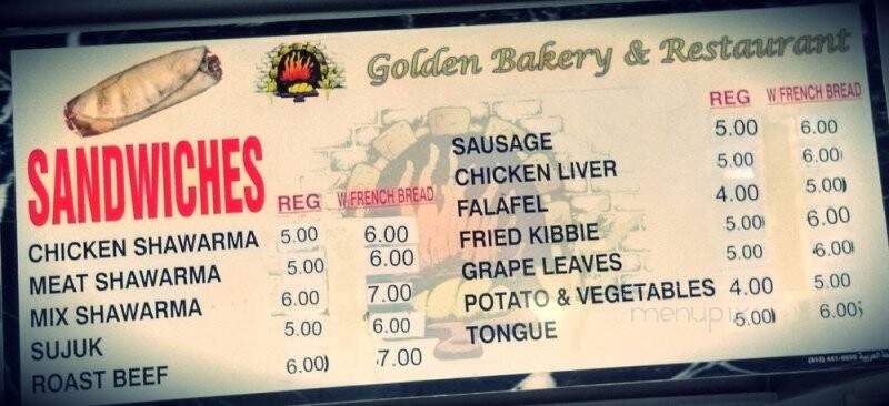 Dearborn Golden Bakery - Dearborn, MI menu_pic