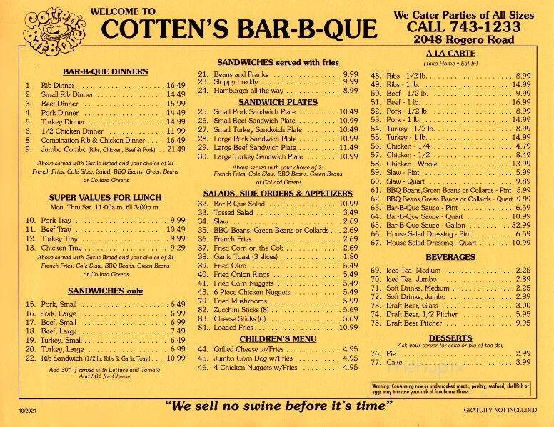 Cotten's Bar-B-Que - Jacksonville, FL