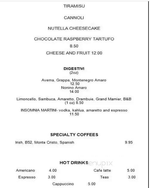 Gio Rana's Really Really Nice Restaurant - Toronto, ON menu_pic