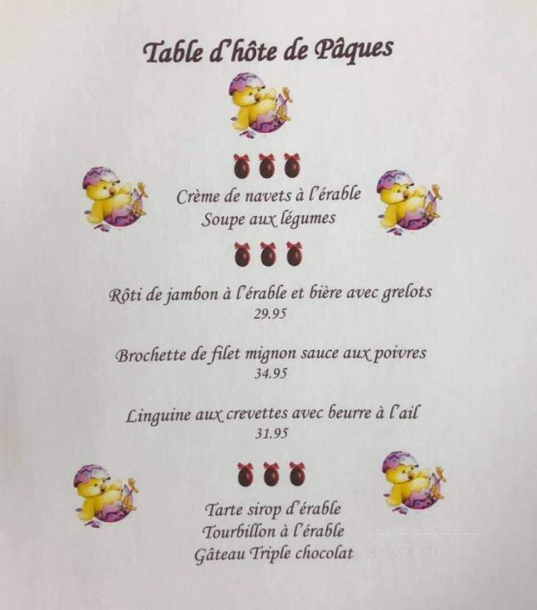 Restaurant Martini Inc - Lac-Etchemin, QC menu_pic