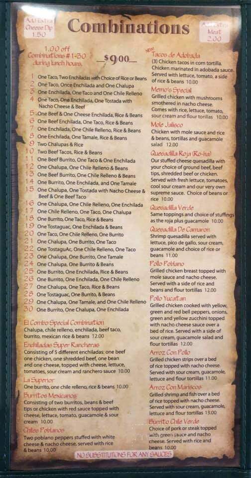 El Sombrerito - East Peoria, IL menu_pic