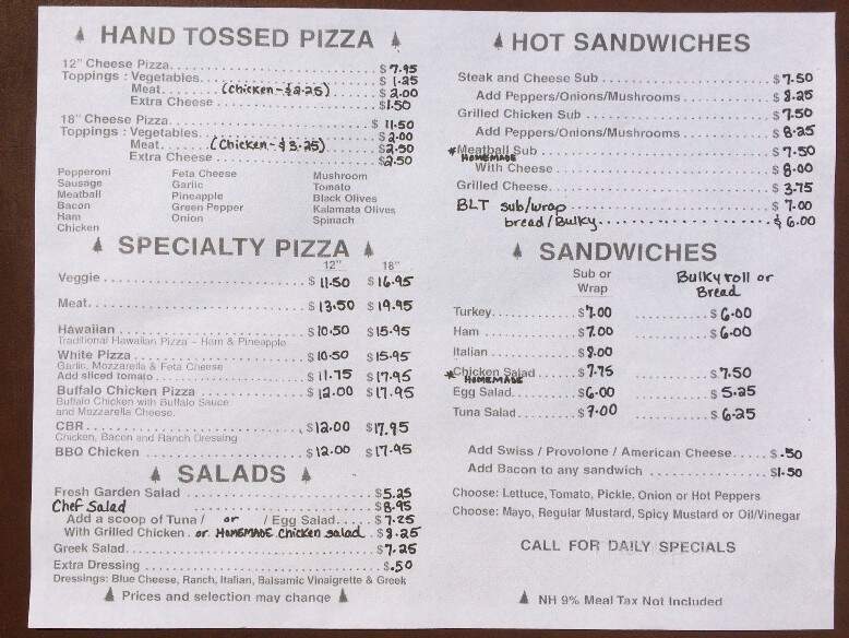North Country Deli - Laconia, NH menu_pic