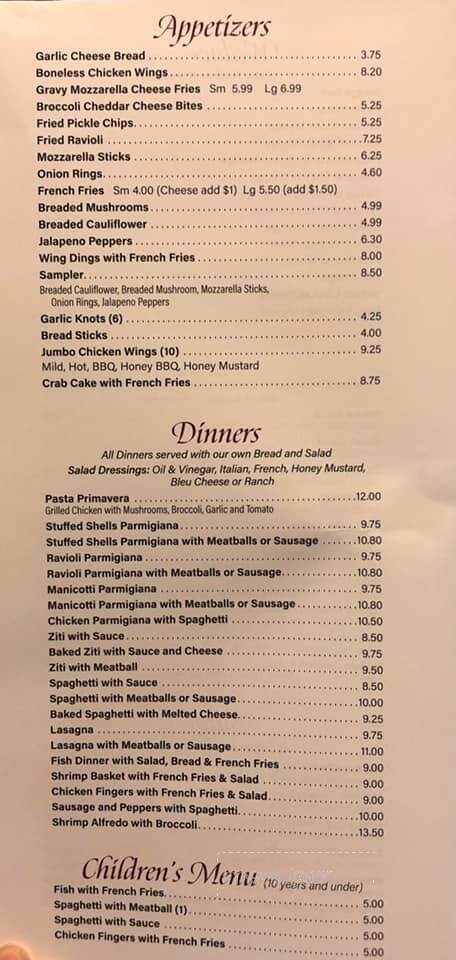 Original Italian Pizza - Millheim, PA menu_pic