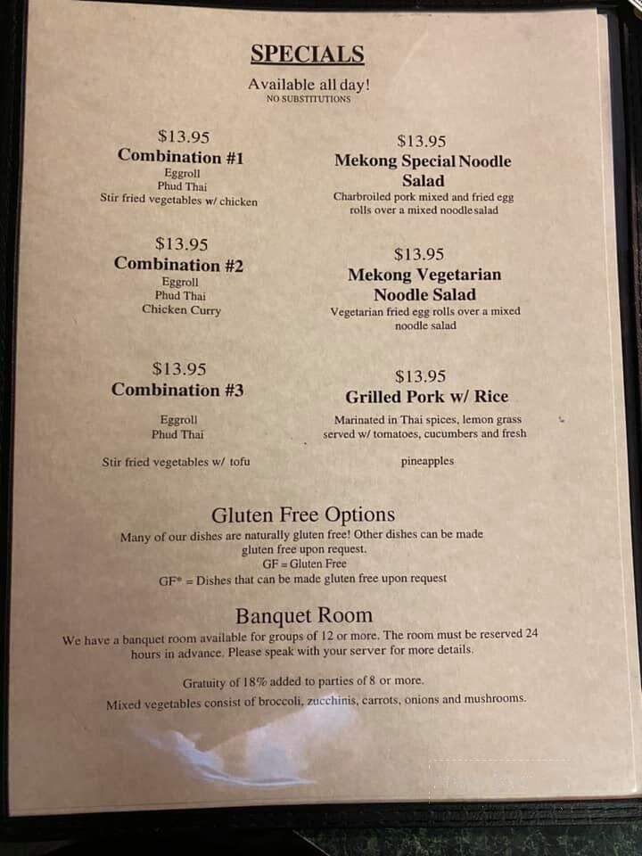 Mekong Restaurant - Olympia, WA menu_pic