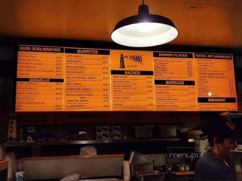 El Faro's Mexican Food - South San Francisco, CA menu_pic