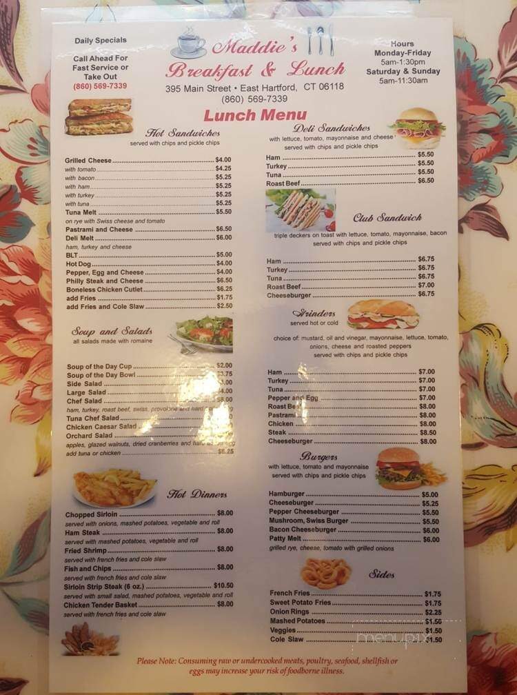 Maddie's - East Hartford, CT menu_pic